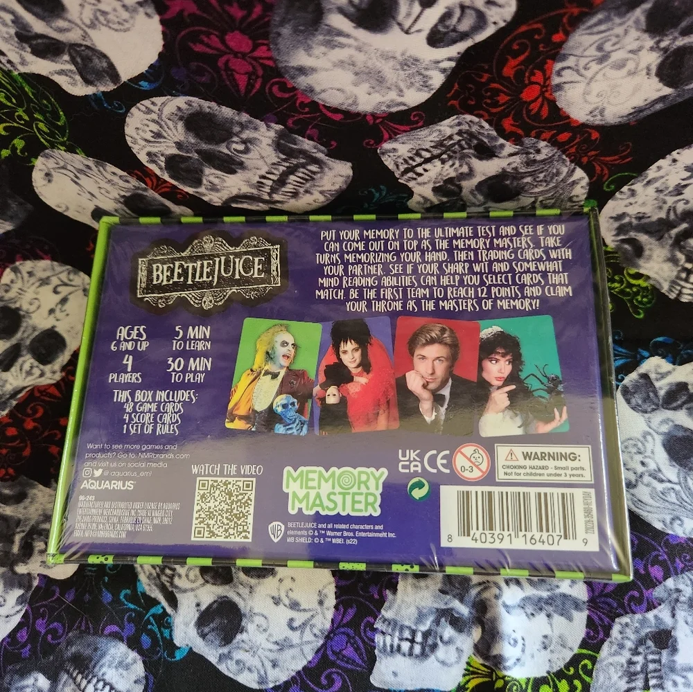 Beetlejuice Memory Match Card Game NWT